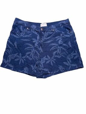 Lane Bryant Blue Floral Tropical Print Shorts Size 18 Stretch Casual Summer